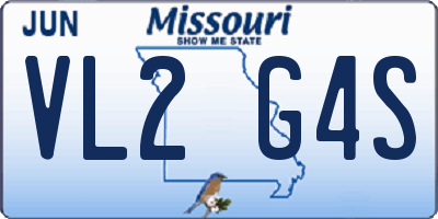 MO license plate VL2G4S