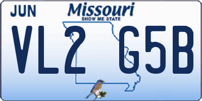 MO license plate VL2G5B