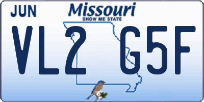 MO license plate VL2G5F