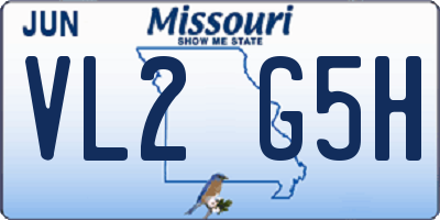 MO license plate VL2G5H