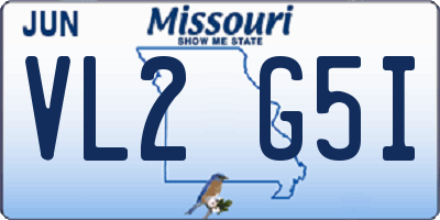 MO license plate VL2G5I