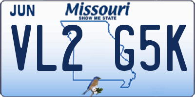 MO license plate VL2G5K