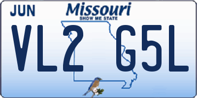 MO license plate VL2G5L