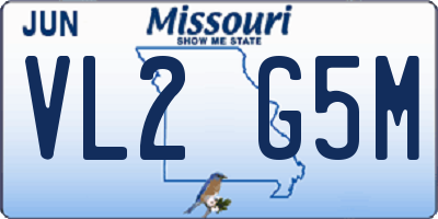 MO license plate VL2G5M
