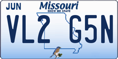 MO license plate VL2G5N