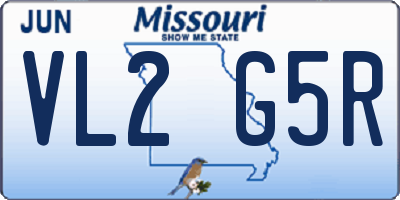 MO license plate VL2G5R