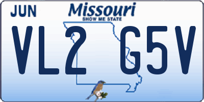 MO license plate VL2G5V