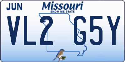 MO license plate VL2G5Y