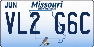 MO license plate VL2G6C