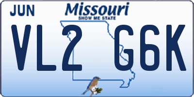 MO license plate VL2G6K