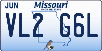 MO license plate VL2G6L