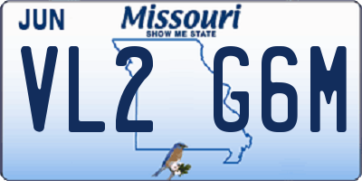 MO license plate VL2G6M