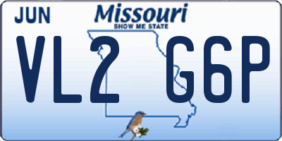 MO license plate VL2G6P