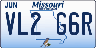 MO license plate VL2G6R