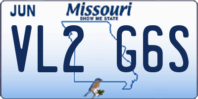 MO license plate VL2G6S