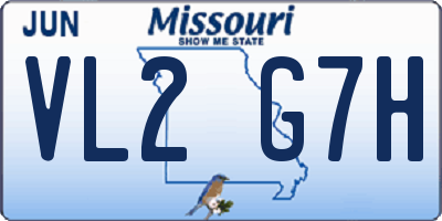 MO license plate VL2G7H