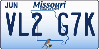 MO license plate VL2G7K