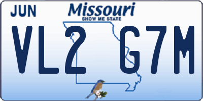 MO license plate VL2G7M