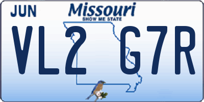 MO license plate VL2G7R