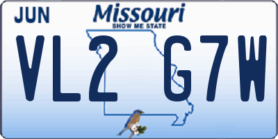 MO license plate VL2G7W