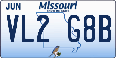 MO license plate VL2G8B