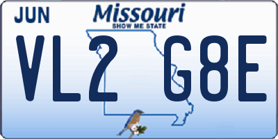 MO license plate VL2G8E
