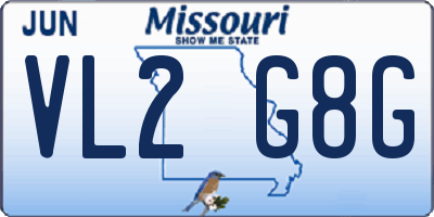 MO license plate VL2G8G