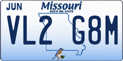MO license plate VL2G8M
