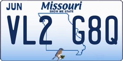 MO license plate VL2G8Q