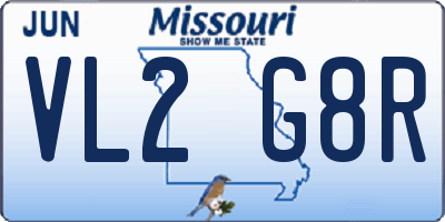 MO license plate VL2G8R