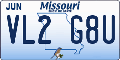 MO license plate VL2G8U