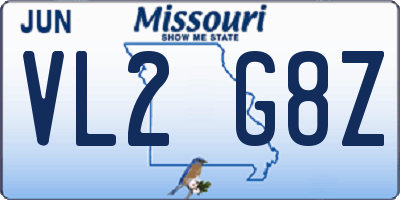MO license plate VL2G8Z