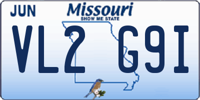 MO license plate VL2G9I