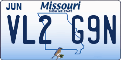 MO license plate VL2G9N
