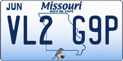 MO license plate VL2G9P