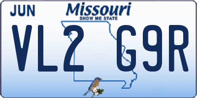 MO license plate VL2G9R