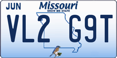 MO license plate VL2G9T