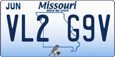 MO license plate VL2G9V