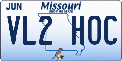 MO license plate VL2H0C