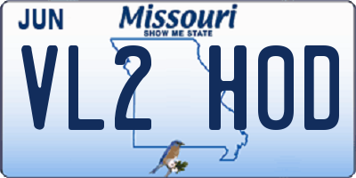 MO license plate VL2H0D