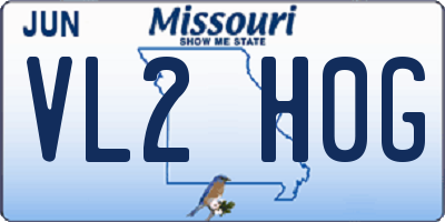 MO license plate VL2H0G