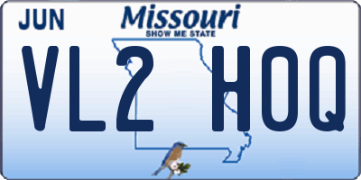 MO license plate VL2H0Q