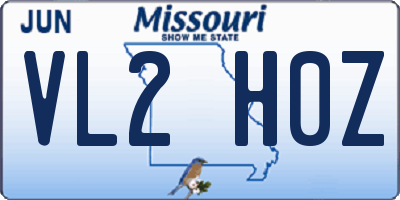 MO license plate VL2H0Z