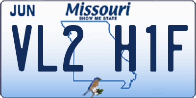 MO license plate VL2H1F