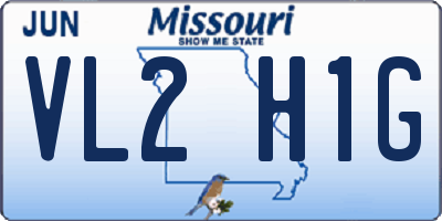 MO license plate VL2H1G