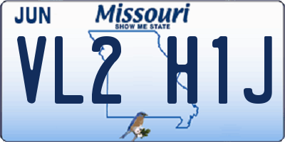 MO license plate VL2H1J