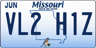 MO license plate VL2H1Z