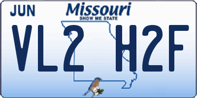 MO license plate VL2H2F