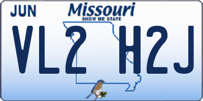 MO license plate VL2H2J