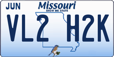 MO license plate VL2H2K